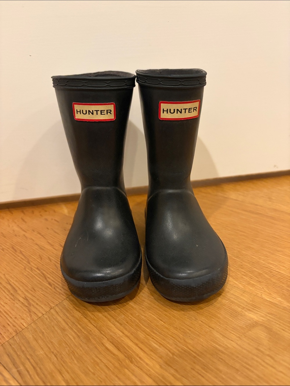 Hunter Kids Black Rain & Snow Boots with Red Logo Trim